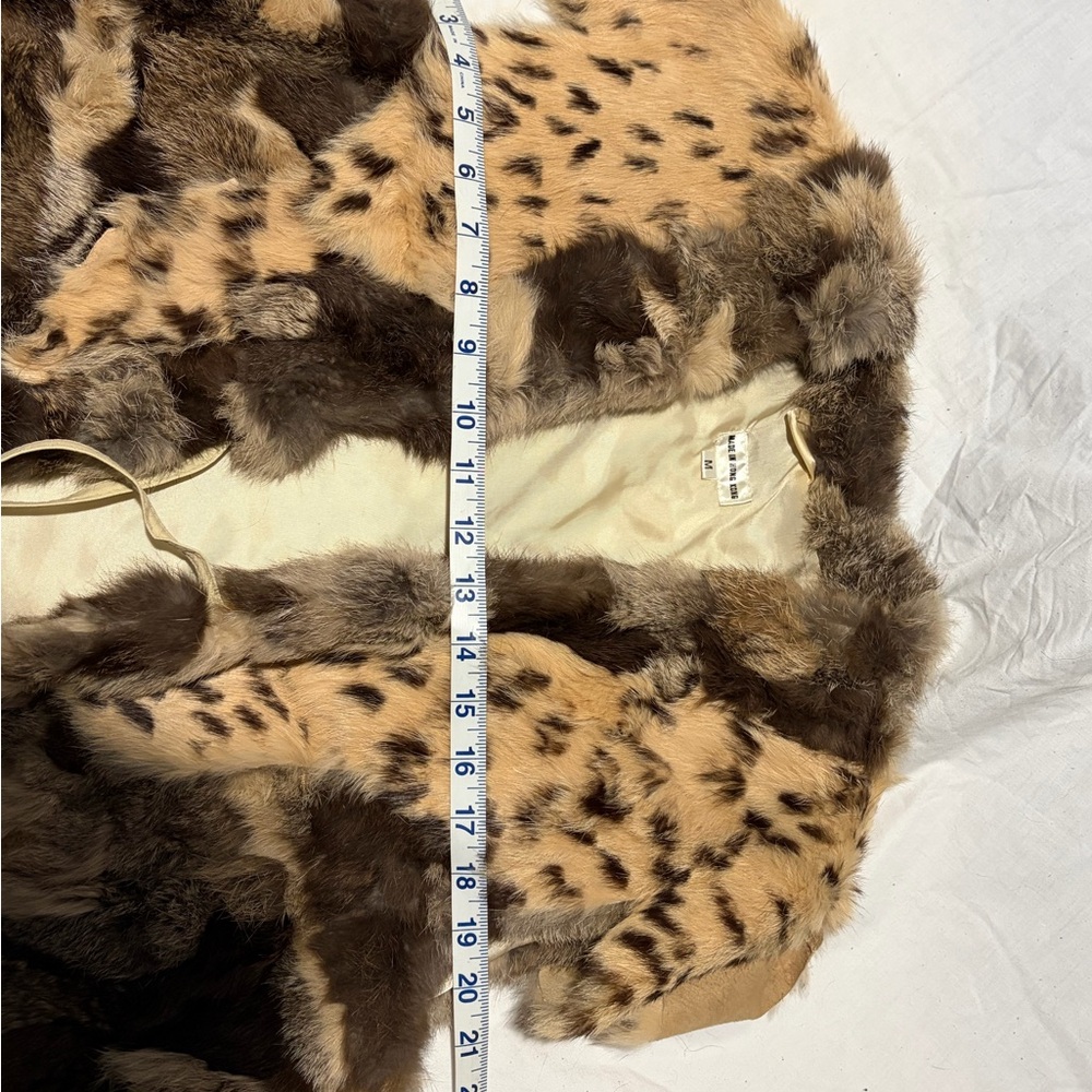 Women's Dyed Rabbit Fur Patchwork Leopard Print V… - image 6